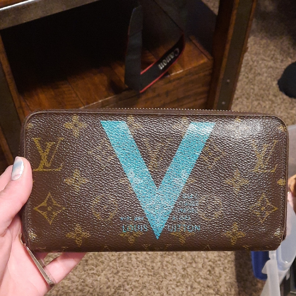 Louis Vuitton Brown and Blue Monogram Wallet